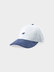 4F Czapka z daszkiem sztruksowa strapback uniseks - multikolor S/M. Czapki z daszkiem damskie 4f, bez wzorów, ze sztruksu. W wyprzedaży za 39.99 zł.