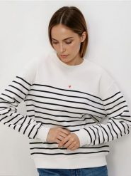 Bluza w paski z haftem - wielobarwny. Bluzy bez kaptura damskie Reserved, l, z bawełny. Za 89.99 zł.