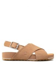 Timberland Sandały MalibuWaves Basic X Strap TB0A41MQCW81 Brązowy. Brązowe sandały damskie Timberland, bez wzorów, ze skóry, bez obcasa, na płaskiej podeszwie. Za 429.99 zł.