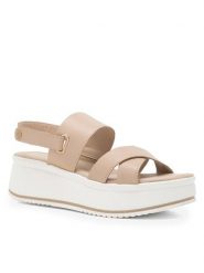 Lasocki Sandały DELEY ARC-4883-09 Beżowy. Brązowe sandały damskie Lasocki, bez wzorów, ze skóry, bez obcasa, na koturnie. Za 159.99 zł.