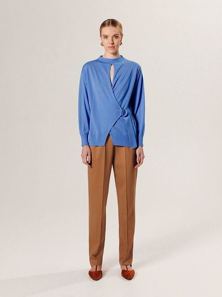 Rodier Wełniany sweter w kolorze niebieskim rozmiar: S. Niebieskie golfy damskie Rodier, s, bez wzorów, z wełny, bez ramiączek. Za 339.99 zł.