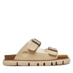 Klapki Dr. Brinkmann. Brązowe klapki damskie Dr. Brinkmann, bez wzorów, bez obcasa. Za 329.99 zł.
