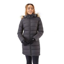 Płaszcz puchowy damski Rab Deep Cover Down Parka z kapturem. Zielone parki damskie RAB, bez wzorów, z puchu. Za 674.99 zł.