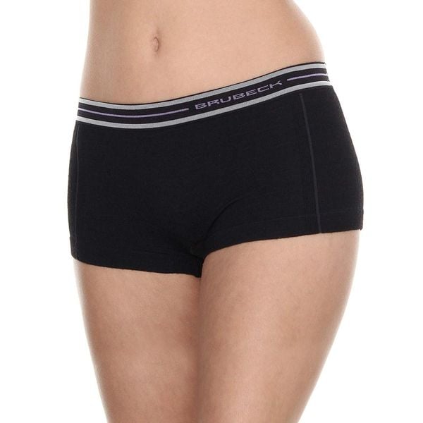 Bokserki z wełną merino damskie Brubeck ACTIVE WOOL. Czarne bokserki i panty damskie Brubeck, s, bez wzorów, z elastanu. Za 59.99 zł.