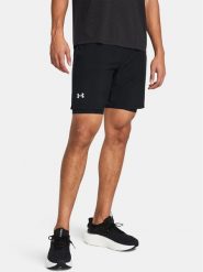Under Armour Szorty 2w1 "Launch" w kolorze czarnym do biegania rozmiar: L. Czarne szorty męskie Under Armour, z materiału, bez kołnierzyka. Za 113.10 zł.