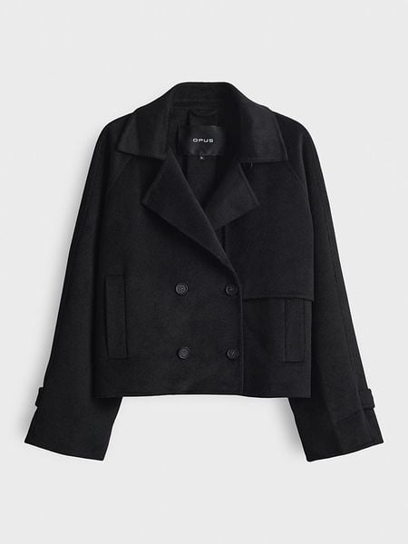 OPUS Kurtka przejściowa w kolorze czarnym rozmiar: 38. Czarne kurtki damskie Opus, bez wzorów, z wełny, bez kaptura. Za 286.84 zł.