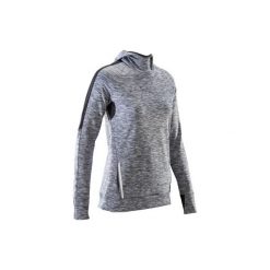 Bluza do biegania RUN WARM HOOD damska. Szare bluzy bez kaptura damskie KALENJI, z elastanu. Za 79.99 zł.