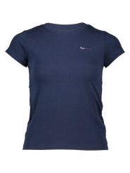 Pepe Jeans Koszulka w kolorze granatowym rozmiar: M. Niebieskie bluzki damskie Pepe Jeans, m, bez wzorów, z jeansu, bez kołnierzyka, bez ramiączek. Za 69.91 zł.