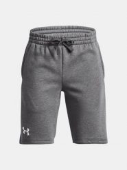 Krótkie spodenki Under Armour UA Rival Fleece. Szare szorty męskie Under Armour, z bawełny, bez kołnierzyka. Za 162.15 zł.