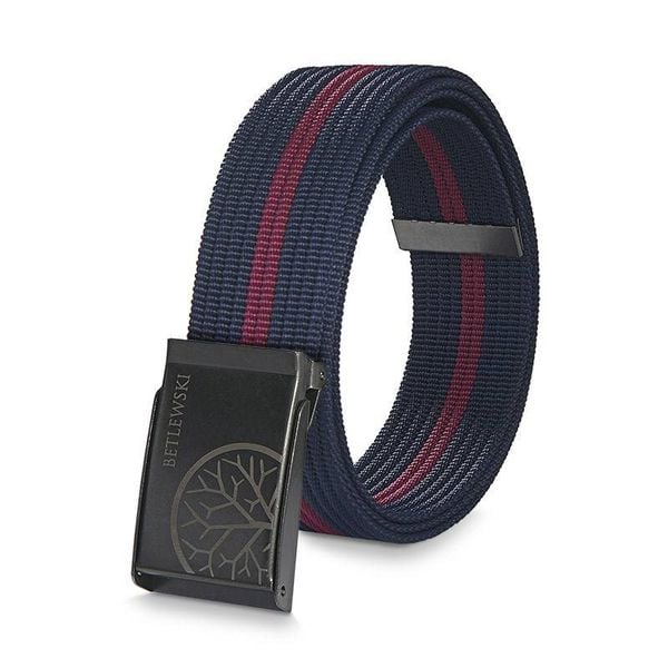 Pasek parciany BETLEWSKI PRC-17_GR-3 XL granatowy. Niebieskie paski męskie Betlewski, bez wzorów, z materiału. Za 34.99 zł.