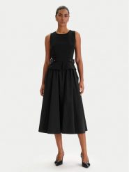 KARL LAGERFELD Sukienka koktajlowa B1W13023 Czarny Regular Fit. Czarne sukienki damskie Karl Lagerfeld, bez wzorów, z syntetyku, wizytowe, bez kołnierzyka, bez ramiączek. Za 1,399.00 zł.