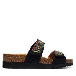 Klapki Scholl. Czarne klapki damskie Scholl, bez wzorów, bez obcasa. Za 319.99 zł.