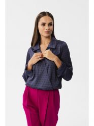 Stylove Bluzka w kolorze granatowym rozmiar: L. Niebieskie bluzki damskie Stylove, l, bez wzorów, bez kołnierzyka, bez ramiączek. Za 149.31 zł.