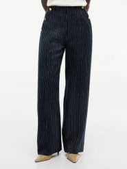 Tommy Hilfiger spodnie o luźnym kroju z lnu Kobiety Lyocell niebieski, 40. Niebieskie spodnie materiałowe damskie Tommy Hilfiger, bez wzorów, z lyocellu, eleganckie. Za 699.95 zł.