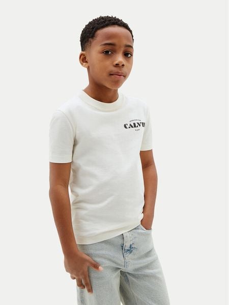 Calvin Klein T-Shirt Small Chest LVCKTJA40B Niebieski Regular Fit. Niebieskie t-shirty chłopięce CALVIN KLEIN, bez wzorów, z bawełny, bez ramiączek. Za 109.99 zł.