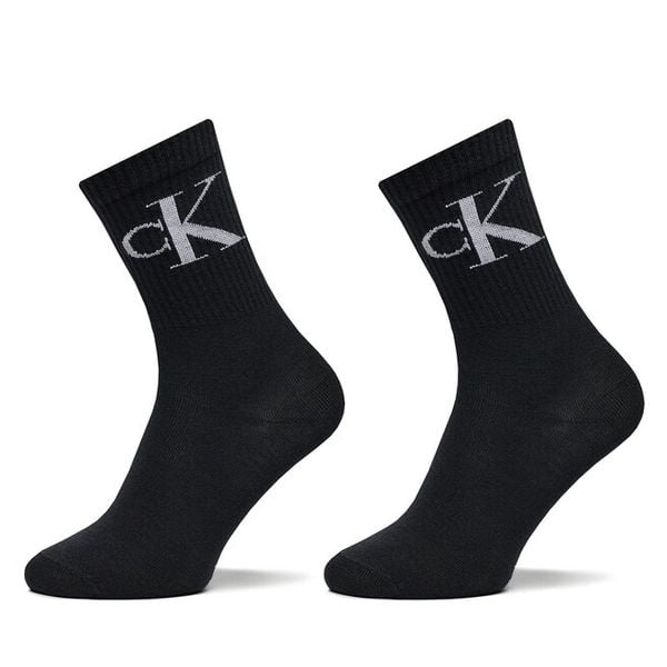 Skarpety długie Calvin Klein Jeans. Czarne skarpetki damskie Calvin Klein Jeans, bez wzorów, z jeansu. Za 69.99 zł.