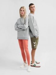 Luźna bluza z okrągłym dekoltem Hummel Bee. Szare bluzy sportowe damskie HUMMEL, na wiosnę, s, z aplikacjami, z bawełny, bez ramiączek, długie, bez kaptura. Za 222.65 zł.
