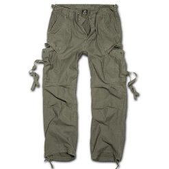 Spodnie bushcraft męskie Brandit M65 Vintage Olive. Zielone spodnie materiałowe męskie Brandit, bez wzorów, sportowe. Za 338.50 zł.