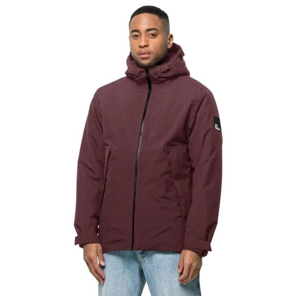 Kurtka Męska Tempelhof. Czerwone kurtki męskie Jack Wolfskin, l, bez wzorów, z materiału, z kapturem. Za 666.99 zł.