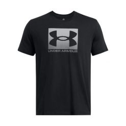 T-shirt Under Armour Boxed. Czarne t-shirty męskie Under Armour, m, bez wzorów, z materiału, bez kołnierzyka. Za 109.00 zł.