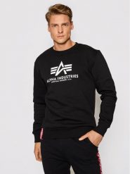 Alpha Industries Bluza Basic 178302 Czarny Regular Fit. Czarne bluzy bez kaptura męskie Alpha Industries, l, z bawełny. Za 169.99 zł.