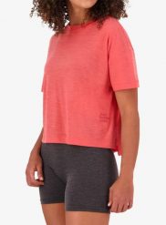 Koszulka merino damska Mons Royale Zephyr Merino Tencel Boxy T-Shirt. Czerwone t-shirty damskie Mons Royale, l, bez wzorów, z materiału, bez kołnierzyka. Za 324.49 zł.