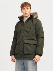 Jack & Jones Parka Construct 12258406 Zielony Regular Fit. Zielone parki męskie Jack & Jones, m, bez wzorów, z syntetyku. Za 339.99 zł.
