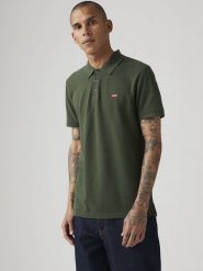 Levi's Koszulka polo w kolorze ciemnozielonym rozmiar: M. Zielone koszulki polo męskie Levi's, m, bez wzorów, z bawełny, bez ramiączek. Za 114.95 zł.