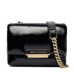 Torebka Armani Exchange. Czarne torebki klasyczne damskie Armani Exchange, bez wzorów, wizytowe, bez kołnierzyka, bez ramiączek. Za 589.99 zł.