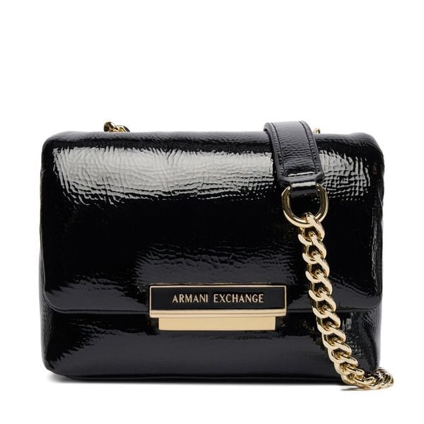 Torebka Armani Exchange. Czarne torebki klasyczne damskie Armani Exchange, bez wzorów, wizytowe, bez kołnierzyka, bez ramiączek. Za 589.99 zł.