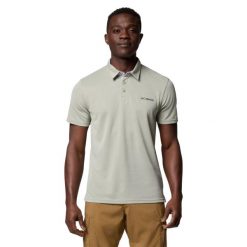 Koszulka polo z krótkim rękawem męska Nelson Point Polo. Zielone koszulki polo męskie Columbia, m, bez wzorów, z materiału, bez ramiączek. Za 199.99 zł.