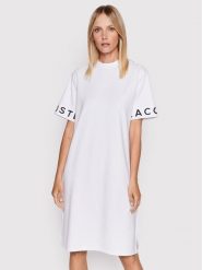 Lacoste Sukienka codzienna EF0107 Biały Relaxed Fit. Białe sukienki damskie Lacoste, na co dzień, bez wzorów, z syntetyku, bez kołnierzyka, bez ramiączek, proste. Za 579.99 zł.