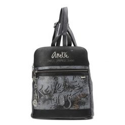 Granatowy Stylowy Damski Plecak Anekke. Niebieskie plecaki damskie Anekke, bez wzorów, z materiału, eleganckie. Za 399.00 zł.