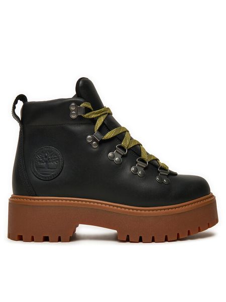 Timberland Trapery Stone Street Mid TB0A27VJW021 Czarny. Czarne trapery damskie Timberland, ze skóry, bez obcasa. Za 759.99 zł.
