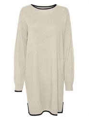 Vero Moda Sukienka w kolorze beżowym rozmiar: L. Brązowe sukienki damskie Vero Moda, na co dzień, l, bez wzorów, bez kołnierzyka, bez ramiączek, midi, proste. Za 74.46 zł.