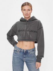 Calvin Klein Jeans Bluza Hero Monologo Short Hoodie J20J222540 Szary Regular Fit. Szare bluzy bez kaptura damskie Calvin Klein Jeans, xl, z bawełny. Za 339.99 zł.