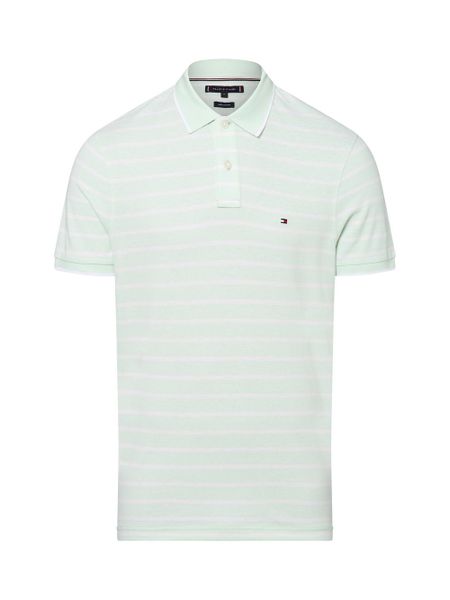 Tommy Hilfiger koszulka polo z zawartością lnu Mężczyźni Bawełna zielony|biały, S. Białe koszulki polo męskie Tommy Hilfiger, m, bez wzorów, z bawełny, bez ramiączek. Za 229.95 zł.