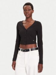 Calvin Klein Jeans Kardigan LV047C204G Czarny Regular Fit. Czarne kardigany damskie Calvin Klein Jeans, xxl, bez wzorów, z bawełny. Za 149.99 zł.