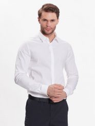 Calvin Klein Koszula Hidden K10K109891 Biały Extra Slim Fit. Białe koszule męskie CALVIN KLEIN, m, bez wzorów, z bawełny, bez kołnierzyka, bez ramiączek. Za 339.99 zł.