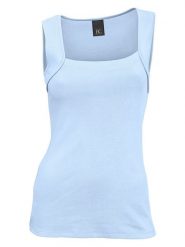 Heine Top w kolorze błękitnym rozmiar: 42. Niebieskie topy damskie Heine, bez wzorów, z bawełny, bez kołnierzyka. Za 50.45 zł.