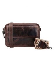 HIDE & STITCHES Skórzana torebka w kolorze brązowym - 21 x 14 x 4,5 cm rozmiar: onesize. Brązowe torebki klasyczne damskie HIDE & STITCHES, bez wzorów, z materiału, bez dodatków. Za 173.99 zł.