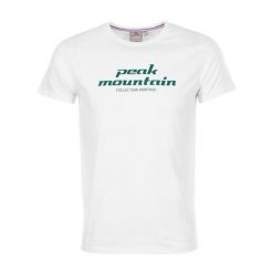 T-shirt Peak Mountain Cosmo. Białe t-shirty męskie Peak Mountain, m, bez wzorów, bez kołnierzyka. W wyprzedaży za 101.00 zł.