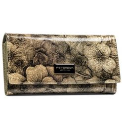 Portfel damski Peterson PTN PS122-FDS złoty. Żółte portfele damskie Peterson, bez wzorów, ze skóry ekologicznej. Za 129.99 zł.