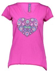 Crazy Koszulka w kolorze różowym rozmiar: S. Różowe bluzki damskie Crazy, s, bez wzorów, bez kołnierzyka, bez ramiączek. Za 92.21 zł.