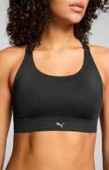 Puma Top Sportowy Damski 3D Knit Czarny. Czarne topy sportowe damskie Puma, s, bez wzorów, z elastanu, bez ramiączek. Za 199.60 zł.