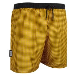 Męskie kąpielówki w paski w kratkę. Czarne kąpielówki męskie GUGGEN MOUNTAIN, l, bez wzorów, z materiału. W wyprzedaży za 169.04 zł.