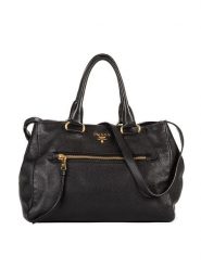 PRADA Skórzana torebka w kolorze czarnym - 35 x 27 x 17 cm rozmiar: onesize. Czarne torebki klasyczne damskie Prada, bez wzorów, z materiału, bez dodatków. Za 4,145.78 zł.