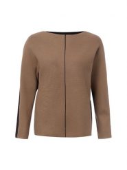 S.Oliver BLACK LABEL sweter z dzianiny Kobiety brązowy, 44. Brązowe swetry klasyczne damskie s.Oliver Black Label, s, z dzianiny, bez kołnierzyka. Za 299.95 zł.