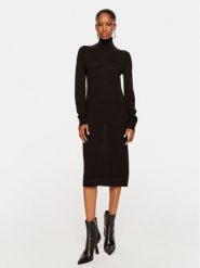 Calvin Klein Sukienka dzianinowa K20K207485 Czarny Regular Fit. Czarne sukienki damskie CALVIN KLEIN, m, bez wzorów, z dzianiny, bez kołnierzyka, bez ramiączek. Za 499.99 zł.