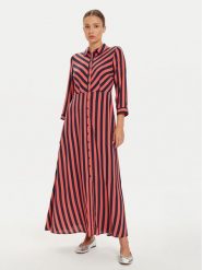 YAS Sukienka koszulowa Savanna 26022663 Czerwony Loose Fit. Czerwone sukienki damskie YAS, s, bez wzorów, z wiskozy, bez kołnierzyka, bez ramiączek, koszulowe. Za 179.99 zł.